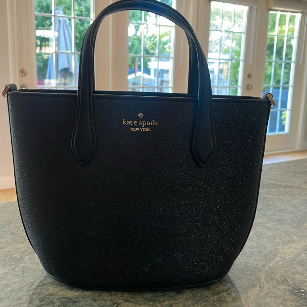 New black sparkle tote